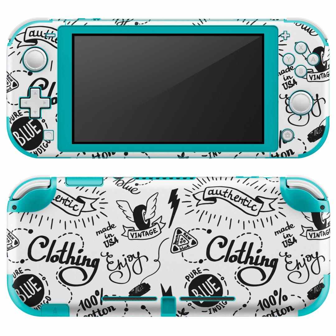 igsticker Nintendo Switch Lite 専用 デザインスキンシール 全面 ニンテンドー スイッチ ライト 専用 ゲーム機 カバー アクセサリー フィルム ステッカー エアフリー 012109 英語 旗 モノトーン