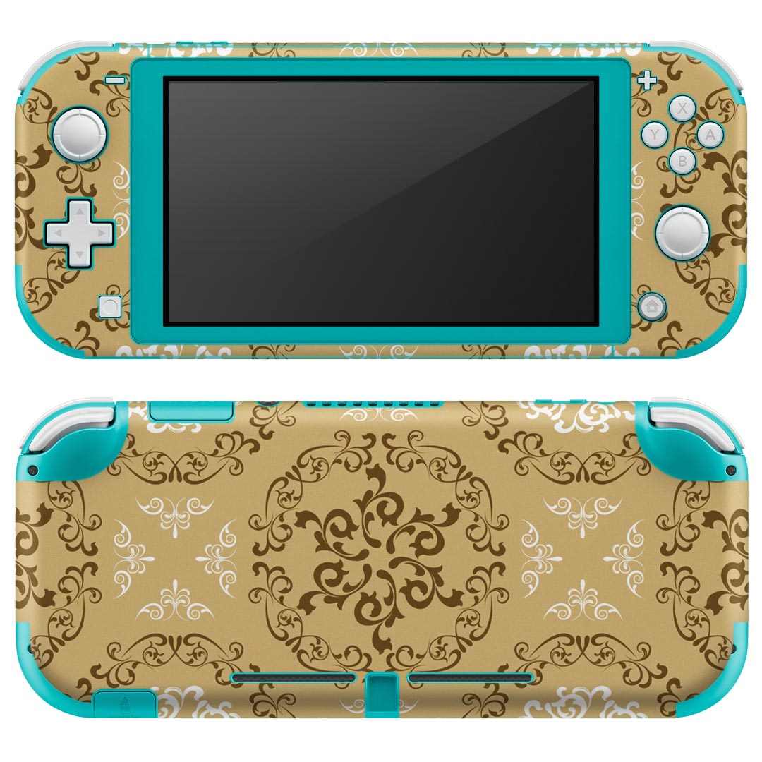 igsticker Nintendo Switch Lite 専用 デザインスキンシール 全面 ニンテンドー スイッチ ライト 専用 ゲーム機 カバー アクセサリー フィルム ステッカー エアフリー 012116 ダマスク柄 北欧 柄