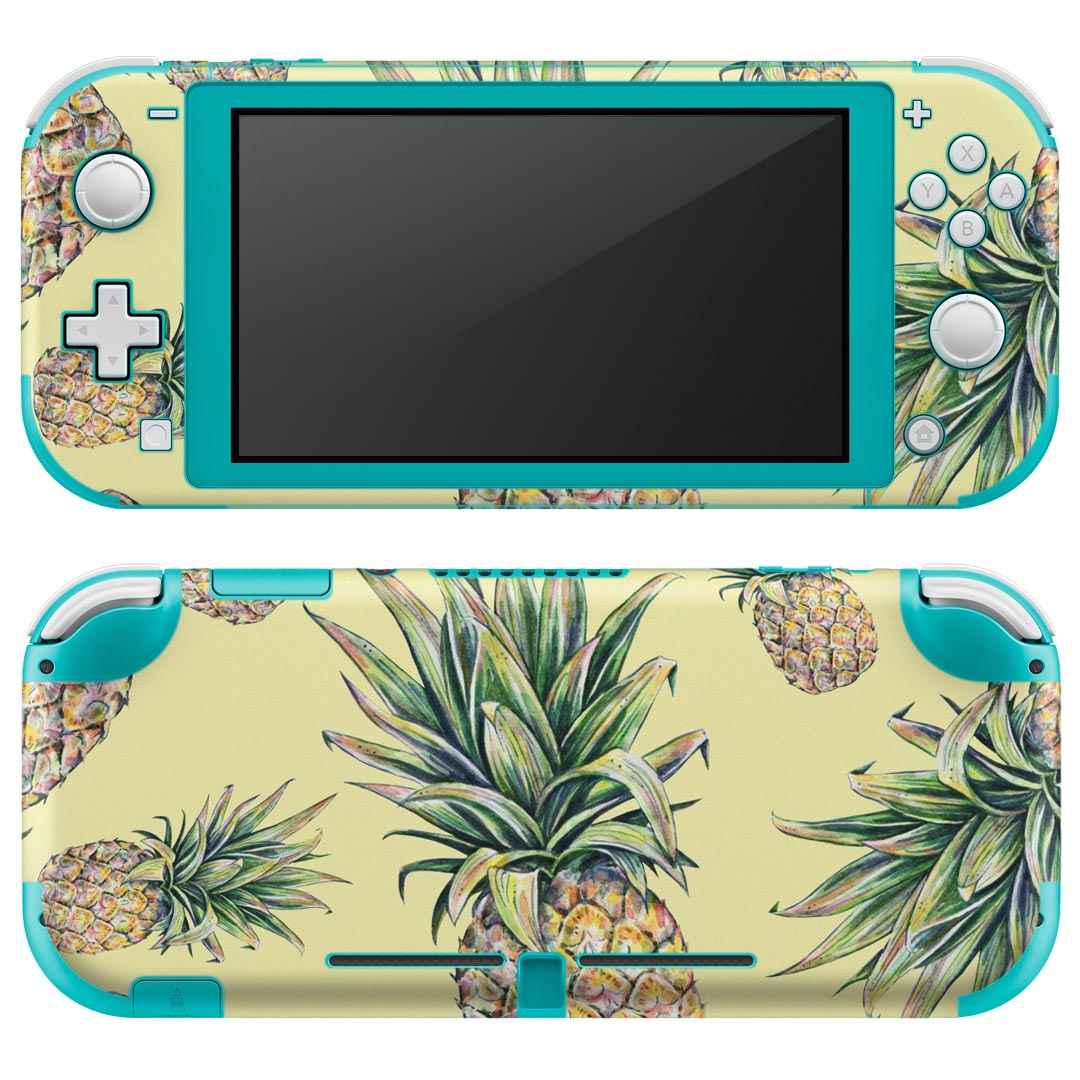 igsticker Nintendo Switch Lite 専用 デザインスキンシール 全面 ニンテンドー スイッチ ライト 専用 ゲーム機 カバー アクセサリー フィルム ステッカー エアフリー 012126 パイナップル 黄色 果物