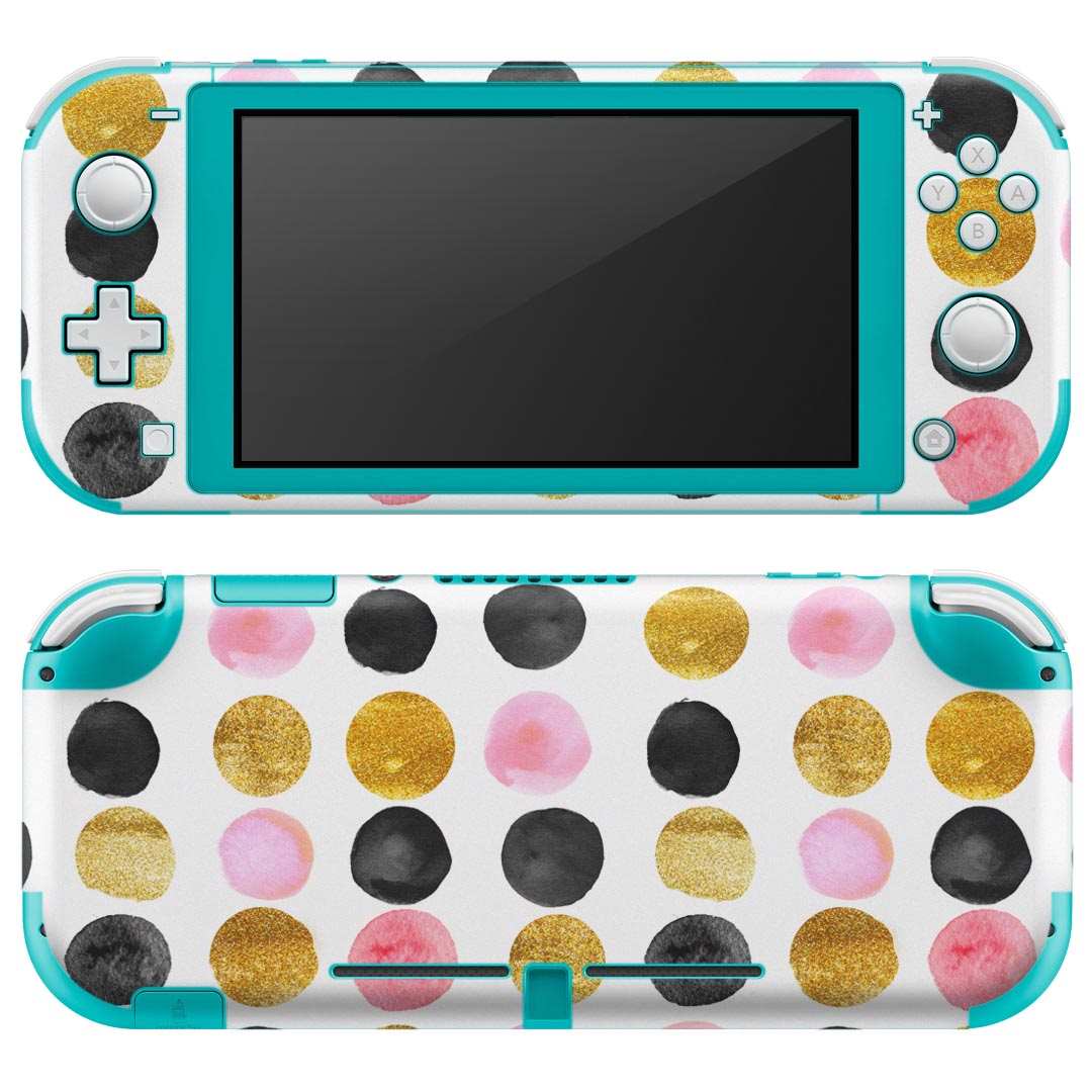 igsticker Nintendo Switch Lite 専用 デザインスキンシール 全面 ニンテンドー スイッチ ライト 専用 ゲーム機 カバー アクセサリー フィルム ステッカー エアフリー 012165 丸 ドット 模様