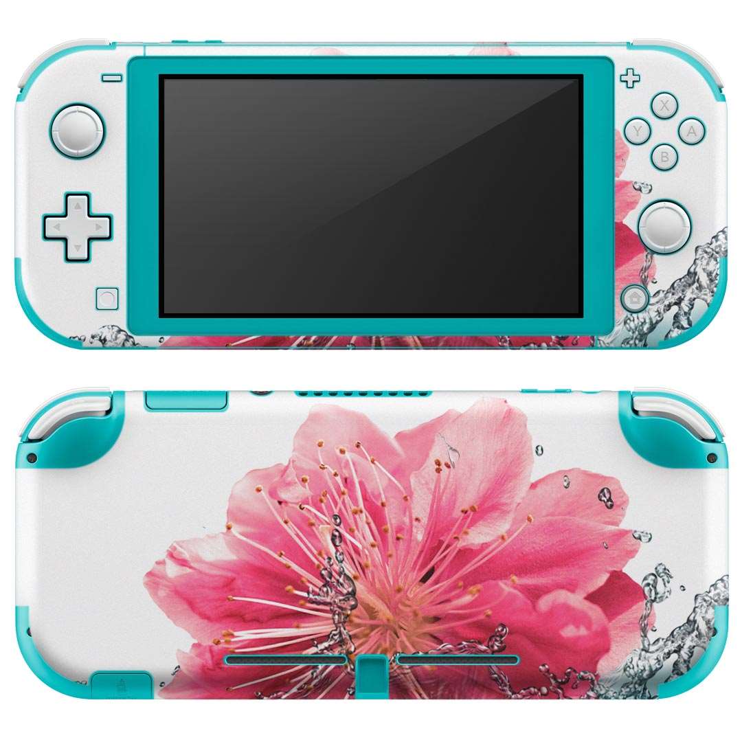 igsticker Nintendo Switch Lite 専用 デザインスキンシール 全面 ニンテンドー スイッチ ライト 専用 ゲーム機 カバー アクセサリー フィルム ステッカー エアフリー 012175 花 水 白