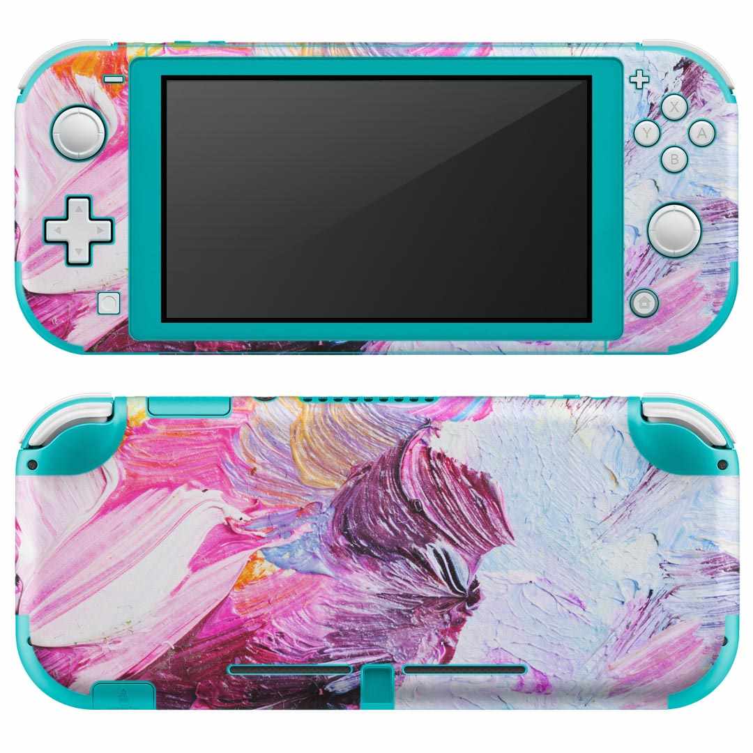 igsticker Nintendo Switch Lite 専用 デザインスキンシール 全面 ニンテンドー スイッチ ライト 専用 ゲーム機 カバー アクセサリー フィルム ステッカー エアフリー 012178 白 絵画 絵の具
