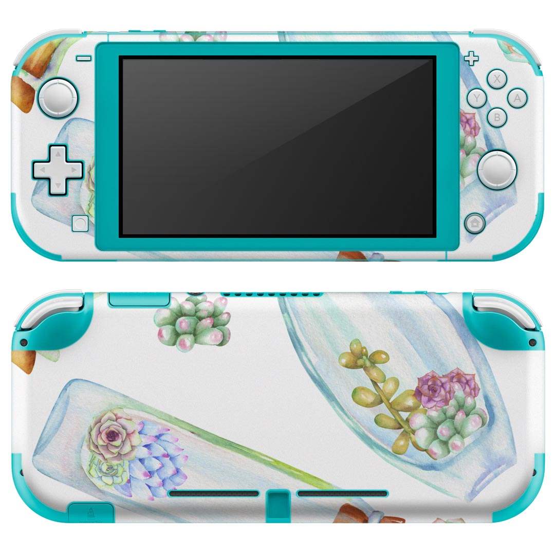 igsticker Nintendo Switch Lite 専用 デザインスキンシール 全面 ニンテンドー スイッチ ライト 専用 ゲーム機 カバー アクセサリー フィルム ステッカー エアフリー 012183 瓶 花 エレガント