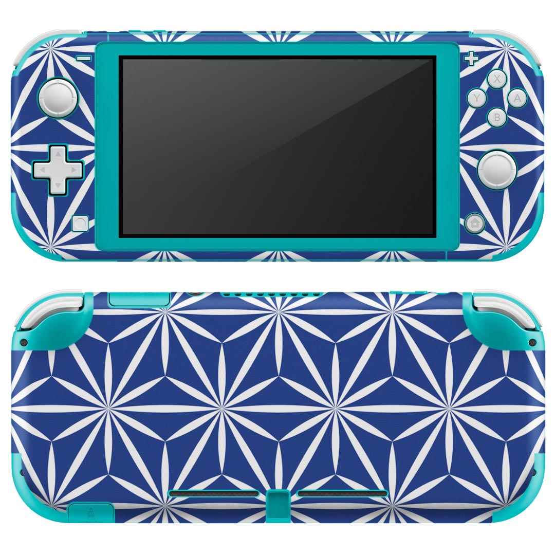 igsticker Nintendo Switch Lite 専用 デザインスキンシール 全面 ニンテンドー スイッチ ライト 専用 ゲーム機 カバー アクセサリー フィルム ステッカー エアフリー 012307 青 柄 模様