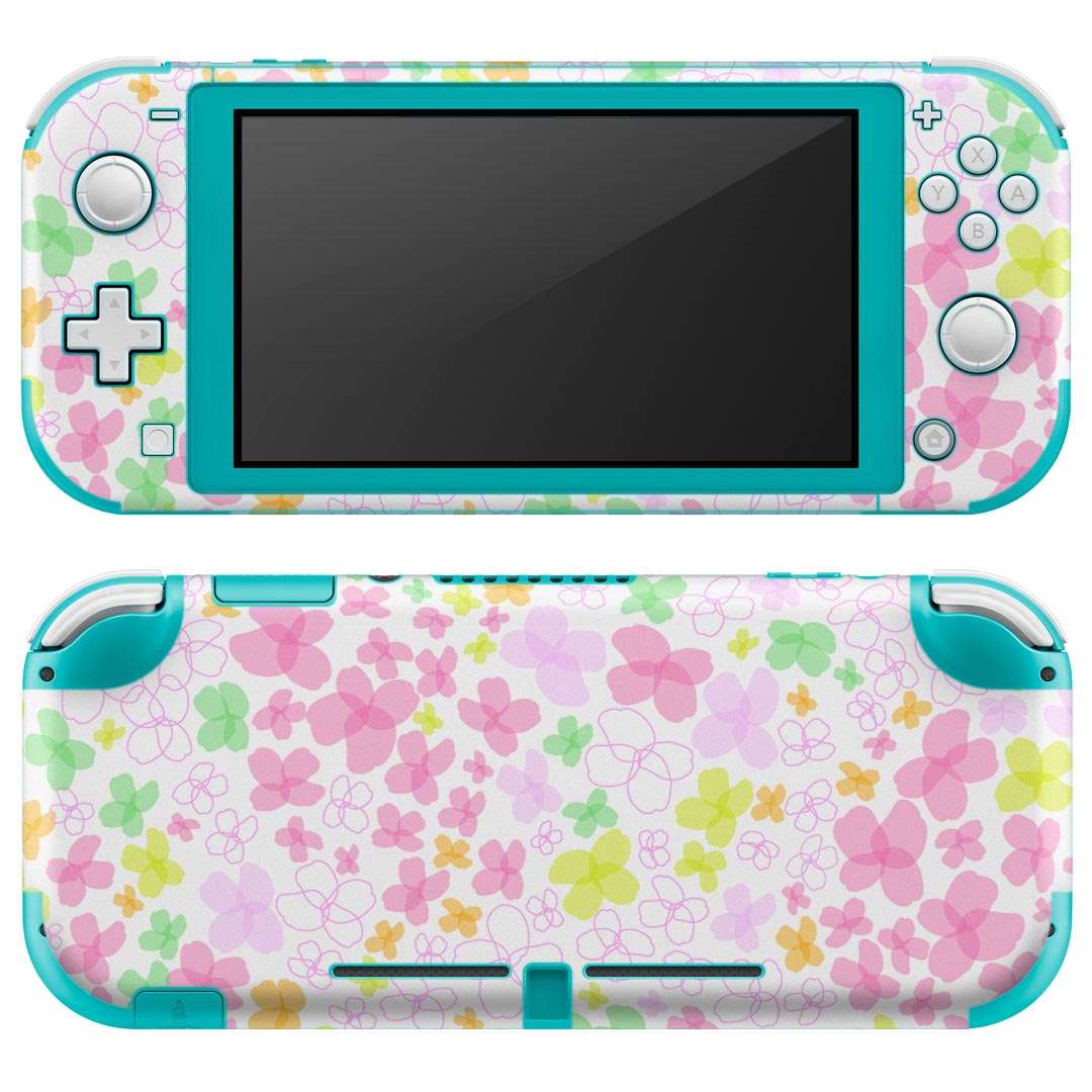 igsticker Nintendo Switch Lite 専用 デザインスキンシール 全面 ニンテンドー スイッチ ライト 専用 ゲーム機 カバー アクセサリー フィルム ステッカー エアフリー 012316 花柄 からいい ピンク