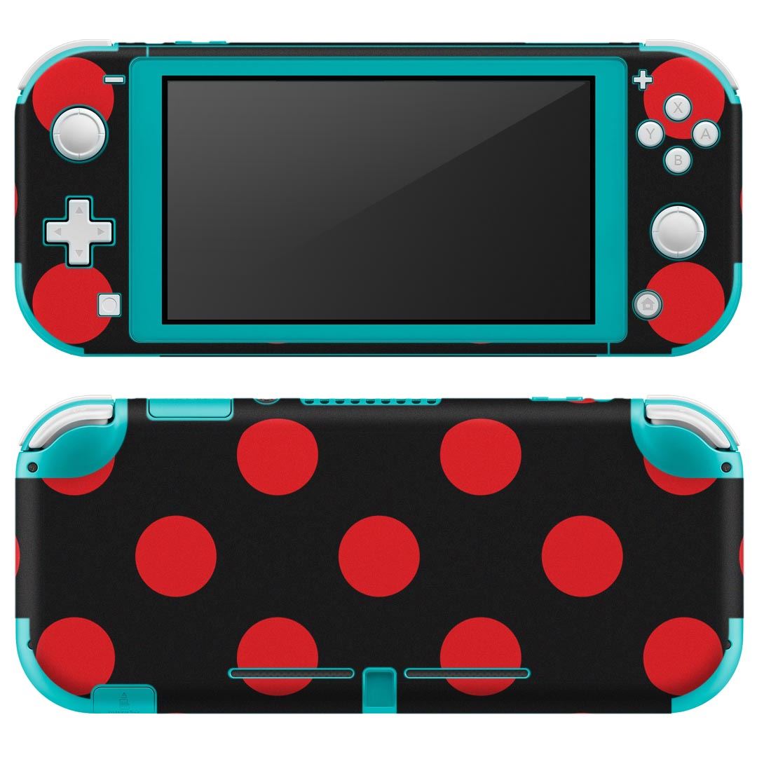 製品名 Nintendo Switch Lite専用 デザインスキンシール セット内容 Nintendo Switch Lite本体用スキンシール（裏表）各1枚 ※液晶側シールは2パーツに分かれていますニンテンドースイッチライト専用です。据え置き機のSwitch本体やJoyコンには対応していません。 商品特徴 3M社製の再剥離性シートを素材に採用し、細かな位置調整がしやすく貼り直しが容易です。また、エアフリーでもありますので気泡が簡単に逃げるので、キレイに貼ることができます。専用の業務プリンターを使い、商品画像と遜色のない美しい印刷仕上がり。 注意事項 画像はサンプルですので、ご覧の環境によっては多少色味に違いを感じる場合がございます。 イメージと違った、モニターと色味が異なるという理由での交換や返金はご対応出来かねます。スキンシールのみの販売で、ニンテンドースイッチ本体などは付属しません。シワができた場合、ドライヤーなどで軽く温め、外側に向けてシワを伸ばすように貼ってください。初回貼付時の位置調整や貼り直しは可能ですが、しっかりと押し付けて接着させた後の再剥離、再利用は保証しておりません。また接着部に油分や汚れが付着しますと角の部分は剥がれやすくなりますので、貼付時はあまり触れないようにご注意ください。無地のセミグロスシートにデザインをプリントした商品で、デコなどの加工はございません。 凹凸や光沢があるように見えたり布地や金属を素材にしたように見える商品もありますが、デザインの図版によるものです。印刷時に微妙な画像のズレが生じる場合がございます。ご注文後に1点1点制作する受注生産品の為、不良品以外のご返品や交換は固くお断りします。 商品発送 完全受注生産のハンドメイド商品となりますので、既製品と比べて発送までお時間を頂いています。 基本的に決済確認後2?3営業日、最大で10営業日での発送となります。繁忙期や休業日明けの場合はさらに時間がかかる場合があります。 その際には別途メールにてご連絡致します。メール便の場合、発送日から到着までに2?4日ほどかかる場合が多く、紛失などの保障もご対応できかねます。あらかじめご了承下さい。