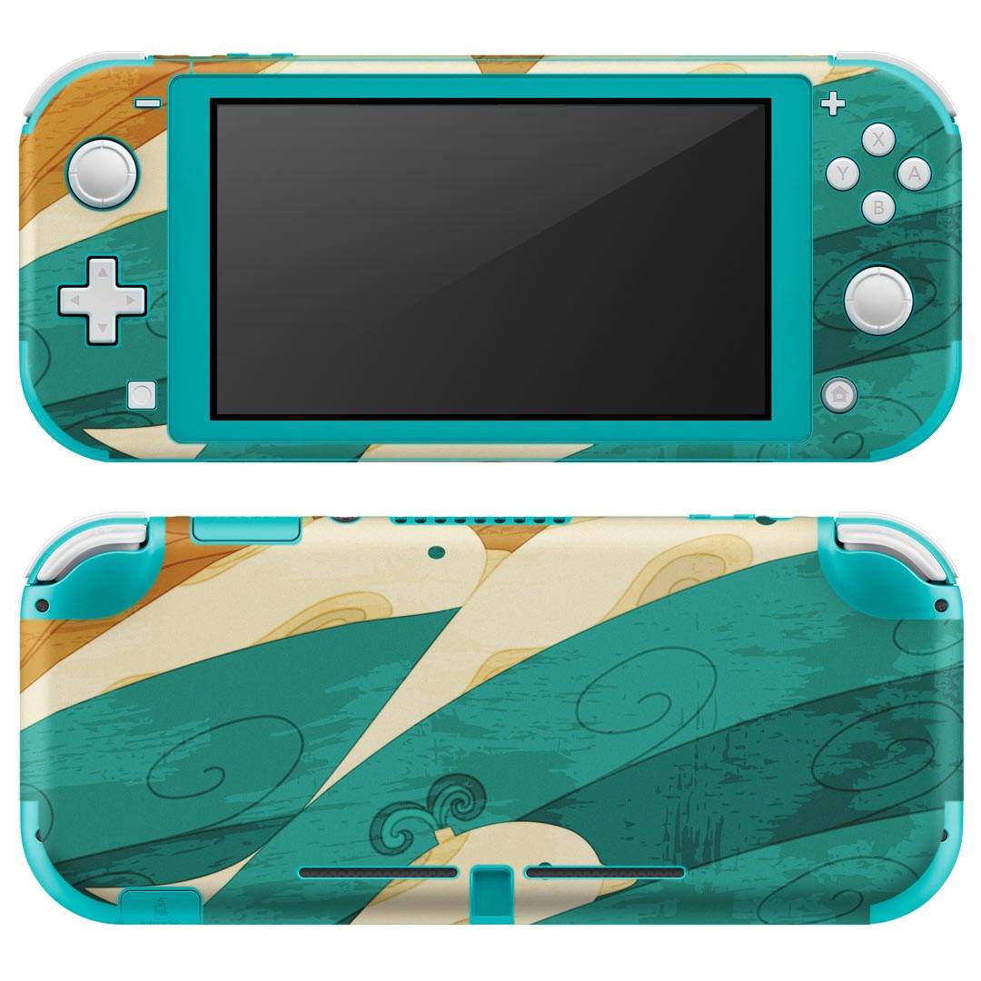 igsticker Nintendo Switch Lite 専用 デザインスキンシール 全面 ニンテンドー スイッチ ライト 専用 ゲーム機 カバー アクセサリー フィルム ステッカー エアフリー 012356 クジラ　海　波