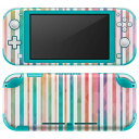 igsticker Nintendo Switch Lite 専用 デザインスキンシール 全面 ニンテンドー スイッチ ライト 専用 ゲーム機 カバー アクセサリー フィルム ステッカー エアフリー 012357 ストライプ　カラフル　レインボー