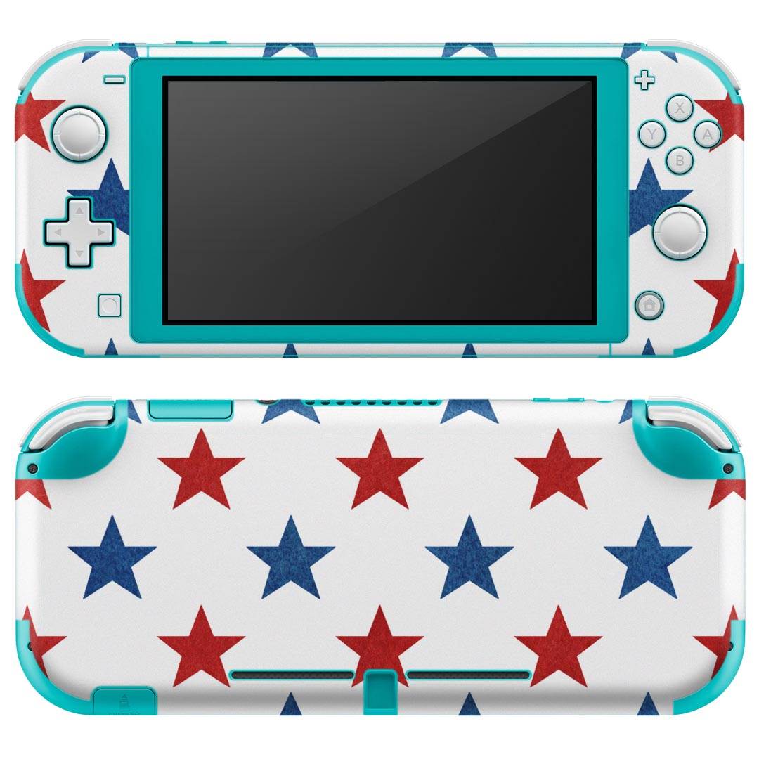 igsticker Nintendo Switch Lite 専用 デザインスキンシール 全面 ニンテンドー スイッチ ライト 専用 ゲーム機 カバー アクセサリー フィルム ステッカー エアフリー 012369 赤 青 星