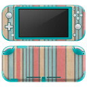 igsticker Nintendo Switch Lite 専用 デザインスキンシール 全面 ニンテンドー スイッチ ライト 専用 ゲーム機 カバー アクセサリー フィルム ステッカー エアフリー 012383 ストライプ 水色 赤(2)