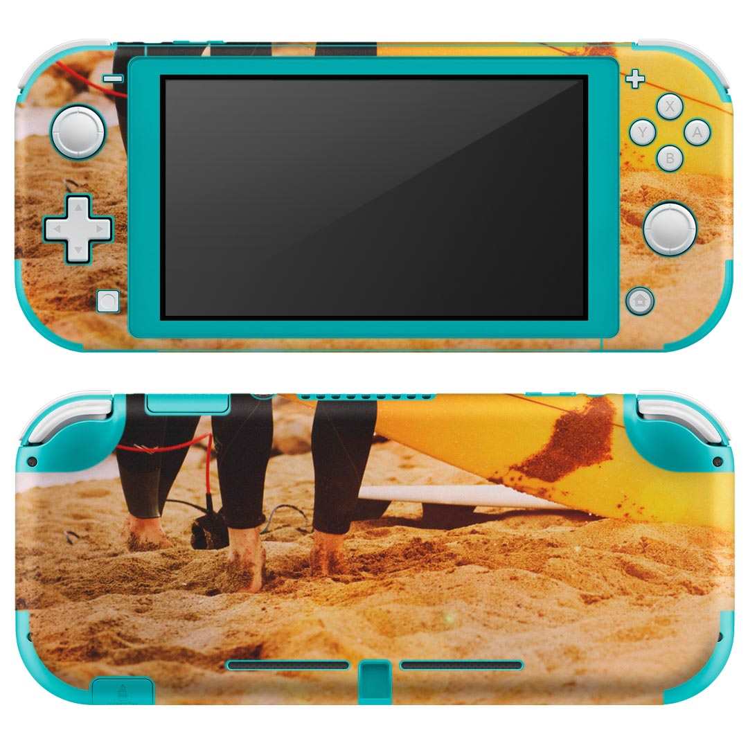 igsticker Nintendo Switch Lite 専用 デザインスキンシール 全面 ニンテンドー スイッチ ライト 専用 ゲーム機 カバー アクセサリー フィルム ステッカー エアフリー 012390 サーフィン サーフ 砂浜