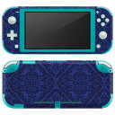 igsticker Nintendo Switch Lite 専用 デザインスキンシール 全面 ニンテンドー スイッチ ライト 専用 ゲーム機 カバー アクセサリー フィルム ステッカー エアフリー 012392 青 柄 ダマスク(2)