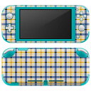 igsticker Nintendo Switch Lite 専用 デザインスキンシール 全面 ニンテンドー スイッチ ライト 専用 ゲーム機 カバー アクセサリー フィルム ステッカー エアフリー 012399 チェック 青 黄色(2)