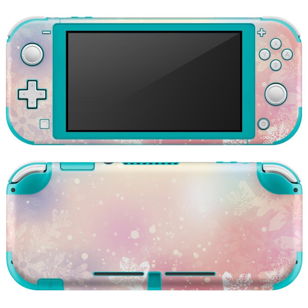 igsticker Nintendo Switch Lite 専用 デザインスキンシール 全面 ニンテンドー スイッチ ライト 専用 ゲーム機 カバー アクセサリー フィルム ステッカー エアフリー 012411 雪 結晶 綺麗