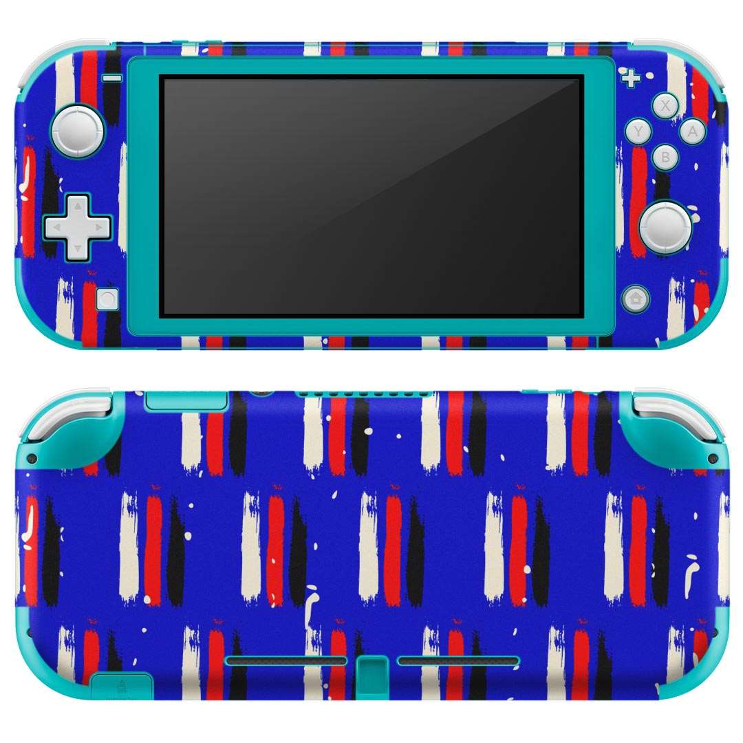 製品名 Nintendo Switch Lite専用 デザインスキンシール セット内容 Nintendo Switch Lite本体用スキンシール（裏表）各1枚 ※液晶側シールは2パーツに分かれていますニンテンドースイッチライト専用です。据え置き機のSwitch本体やJoyコンには対応していません。 商品特徴 3M社製の再剥離性シートを素材に採用し、細かな位置調整がしやすく貼り直しが容易です。また、エアフリーでもありますので気泡が簡単に逃げるので、キレイに貼ることができます。専用の業務プリンターを使い、商品画像と遜色のない美しい印刷仕上がり。 注意事項 画像はサンプルですので、ご覧の環境によっては多少色味に違いを感じる場合がございます。 イメージと違った、モニターと色味が異なるという理由での交換や返金はご対応出来かねます。スキンシールのみの販売で、ニンテンドースイッチ本体などは付属しません。シワができた場合、ドライヤーなどで軽く温め、外側に向けてシワを伸ばすように貼ってください。初回貼付時の位置調整や貼り直しは可能ですが、しっかりと押し付けて接着させた後の再剥離、再利用は保証しておりません。また接着部に油分や汚れが付着しますと角の部分は剥がれやすくなりますので、貼付時はあまり触れないようにご注意ください。無地のセミグロスシートにデザインをプリントした商品で、デコなどの加工はございません。 凹凸や光沢があるように見えたり布地や金属を素材にしたように見える商品もありますが、デザインの図版によるものです。印刷時に微妙な画像のズレが生じる場合がございます。ご注文後に1点1点制作する受注生産品の為、不良品以外のご返品や交換は固くお断りします。 商品発送 完全受注生産のハンドメイド商品となりますので、既製品と比べて発送までお時間を頂いています。 基本的に決済確認後2?3営業日、最大で10営業日での発送となります。繁忙期や休業日明けの場合はさらに時間がかかる場合があります。 その際には別途メールにてご連絡致します。メール便の場合、発送日から到着までに2?4日ほどかかる場合が多く、紛失などの保障もご対応できかねます。あらかじめご了承下さい。
