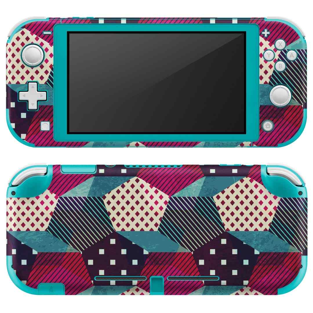igsticker Nintendo Switch Lite 専用 デザインスキンシール 全面 ニンテンドー スイッチ ライト 専用 ゲーム機 カバー アクセサリー フィルム ステッカー エアフリー 012445 柄　ドット　ストライプ