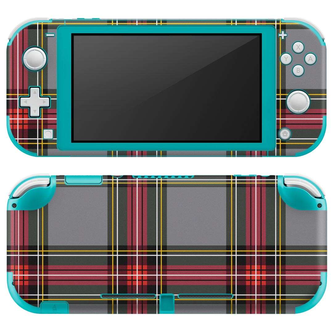 igsticker Nintendo Switch Lite 専用 デザインスキンシール 全面 ニンテンドー スイッチ ライト 専用 ゲーム機 カバー アクセサリー フィルム ステッカー エアフリー 012462 赤 グレー チェック