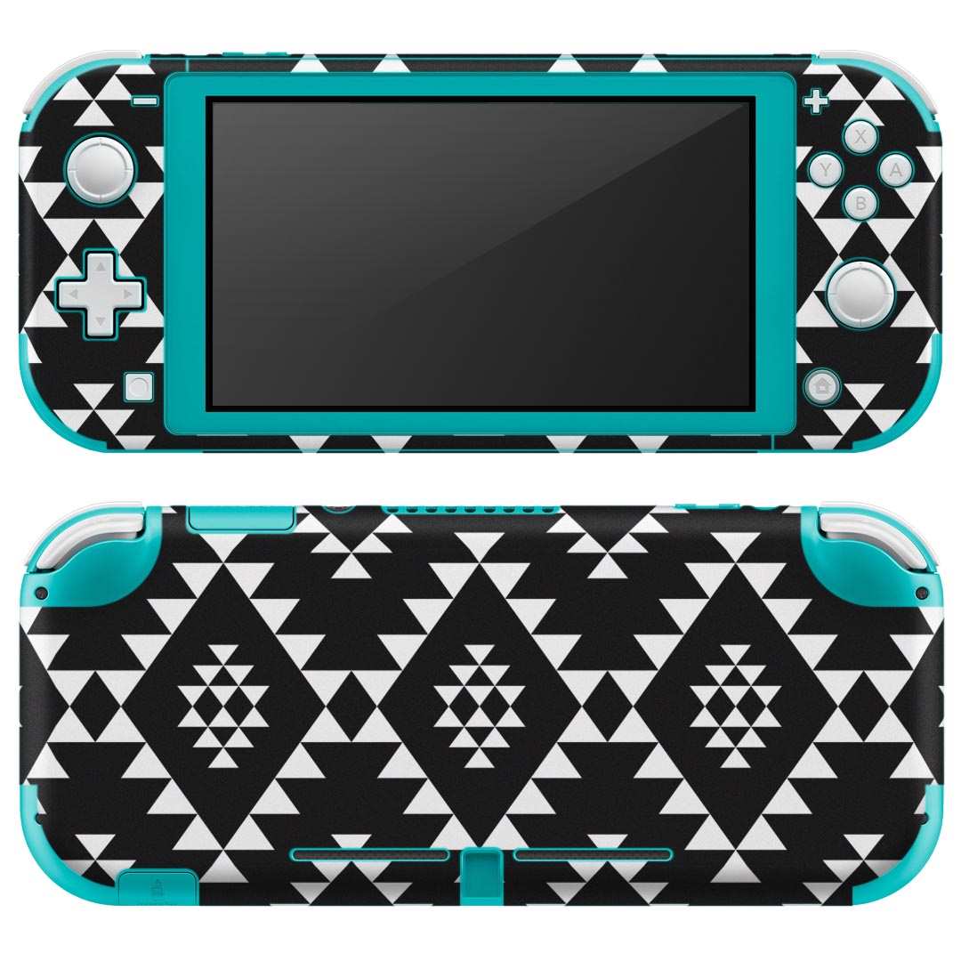 igsticker Nintendo Switch Lite 専用 デザインスキンシール 全面 ニンテンドー スイッチ ライト 専用 ゲーム機 カバー アクセサリー フィルム ステッカー エアフリー 012463 モノトーン　柄　ダイア