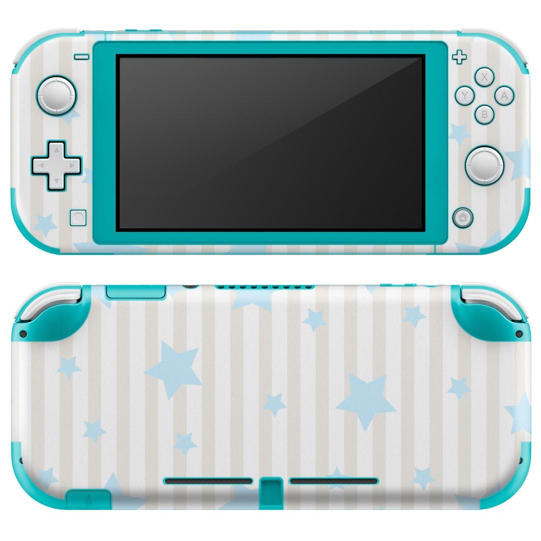 igsticker Nintendo Switch Lite 専用 デザインスキンシール 全面 ニンテンドー スイッチ ライト 専用 ゲーム機 カバー アクセサリー フィルム ステッカー エアフリー 012485 ストライプ 星 パステル