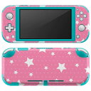igsticker Nintendo Switch Lite 専用 デザインスキンシール 全面 ニンテンドー スイッチ ライト 専用 ゲーム機 カバー アクセサリー フィルム ステッカー エアフリー 012486 ストライプ 星 ピンク(2)