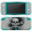 igsticker Nintendo Switch Lite 専用 デザインスキンシール 全面 ニンテンドー スイッチ ライト 専用 ゲーム機 カバー アクセサリー フィルム ステッカー エアフリー 012504 スカル かっこいい 黒(2)