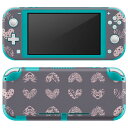 igsticker Nintendo Switch Lite 専用 デザインスキンシール 全面 ニンテンドー スイッチ ライト 専用 ゲーム機 カバー アクセサリー フィルム ステッカー エアフリー 012514 ハート グレー 柄(2)