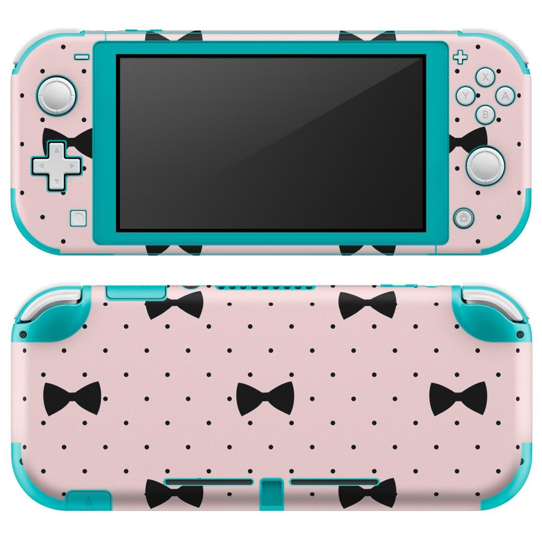 Video Games - igsticker Nintendo Switch Lite 専用 デザインスキンシール 全面 ニンテンドー スイッチ ライト 専用 ゲーム機 カバー アクセサリー フィルム ステッカー エアフリー 012525 ピンク　ドット　リボン