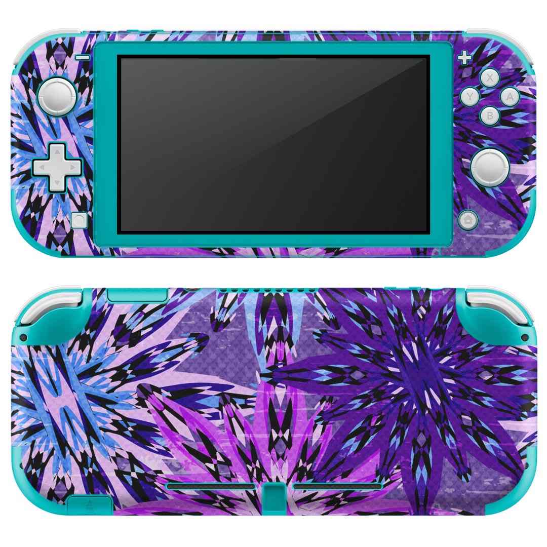 igsticker Nintendo Switch Lite 専用 デザインスキンシール 全面 ニンテンドー スイッチ ライト 専用 ゲーム機 カバー アクセサリー フィルム ステッカー エアフリー 012534 紫　ピンク　柄