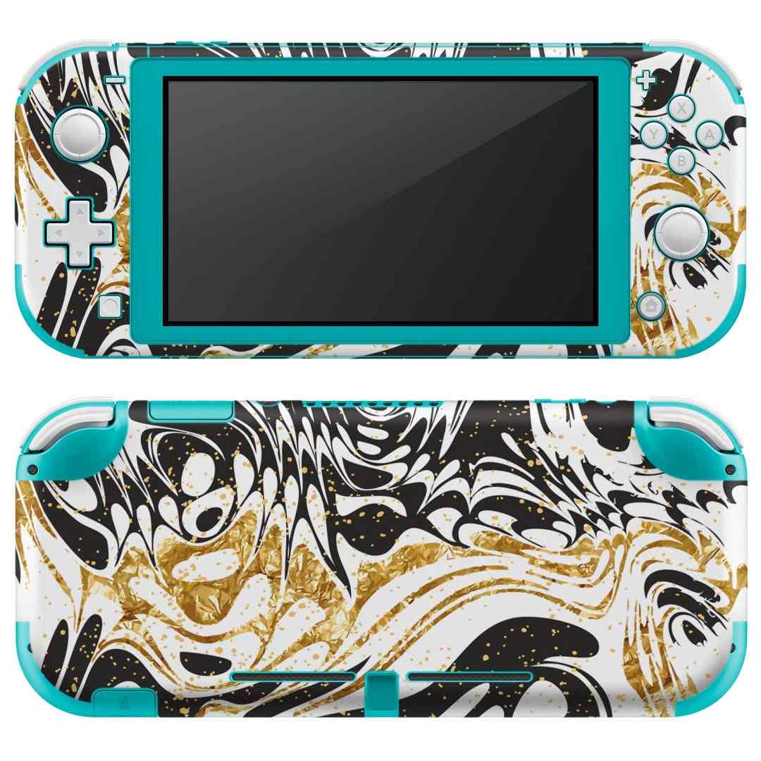 igsticker Nintendo Switch Lite 専用 デザインスキンシール 全面 ニンテンドー スイッチ ライト 専用 ゲーム機 カバー アクセサリー フィルム ステッカー エアフリー 012556 マーブル　モノトーン　白黒