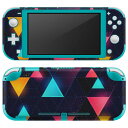 igsticker Nintendo Switch Lite 専用 デザインスキンシール 全面 ニンテンドー スイッチ ライト 専用 ゲーム機 カバー アクセサリー フィルム ステッカー エアフリー 012558 三角 ピンク 水色(2)