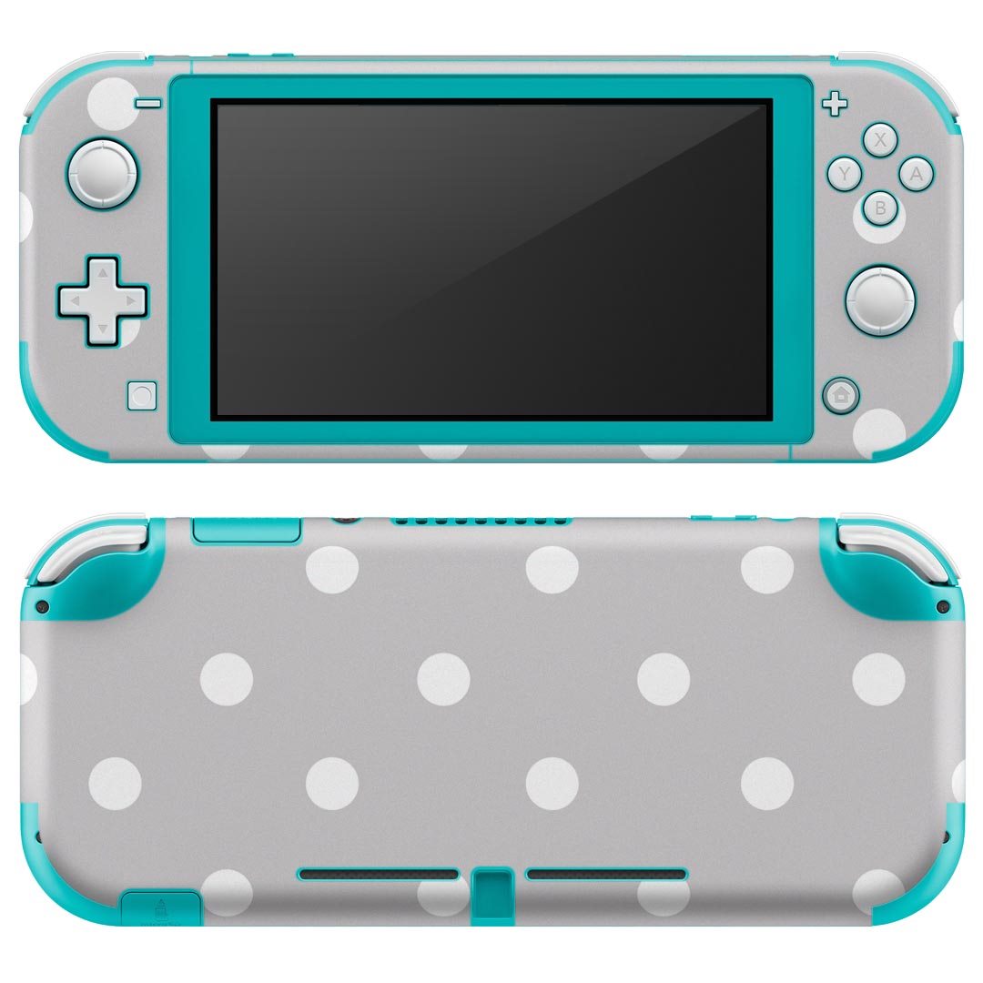 igsticker Nintendo Switch Lite 専用 デザインスキンシール 全面 ニンテンドー スイッチ ライト 専用 ゲーム機 カバー アクセサリー フィルム ステッカー エアフリー 012565 ドット　水玉　グレー