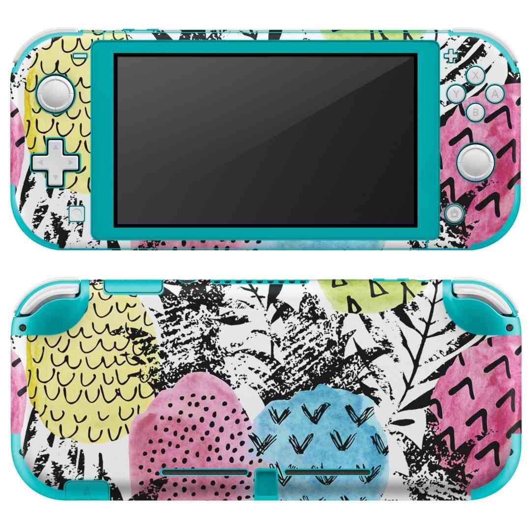 igsticker Nintendo Switch Lite 専用 デザインスキンシール 全面 ニンテンドー スイッチ ライト 専用 ゲーム機 カバー アクセサリー フィルム ステッカー エアフリー 012580 パイナップル カラフル 葉