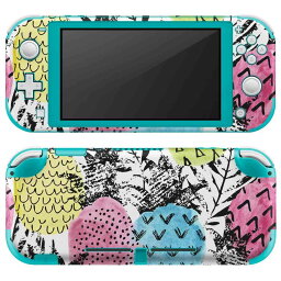 igsticker Nintendo Switch Lite 専用 デザインスキンシール 全面 ニンテンドー スイッチ ライト 専用 ゲーム機 カバー アクセサリー フィルム ステッカー エアフリー 012580 パイナップル　カラフル　葉