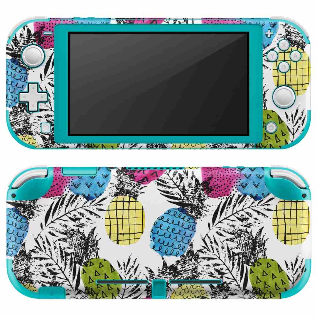 igsticker Nintendo Switch Lite 専用 デザインスキンシール 全面 ニンテンドー スイッチ ライト 専用 ゲーム機 カバー アクセサリー フィルム ステッカー エアフリー 012596 パイナップル 植物 南国