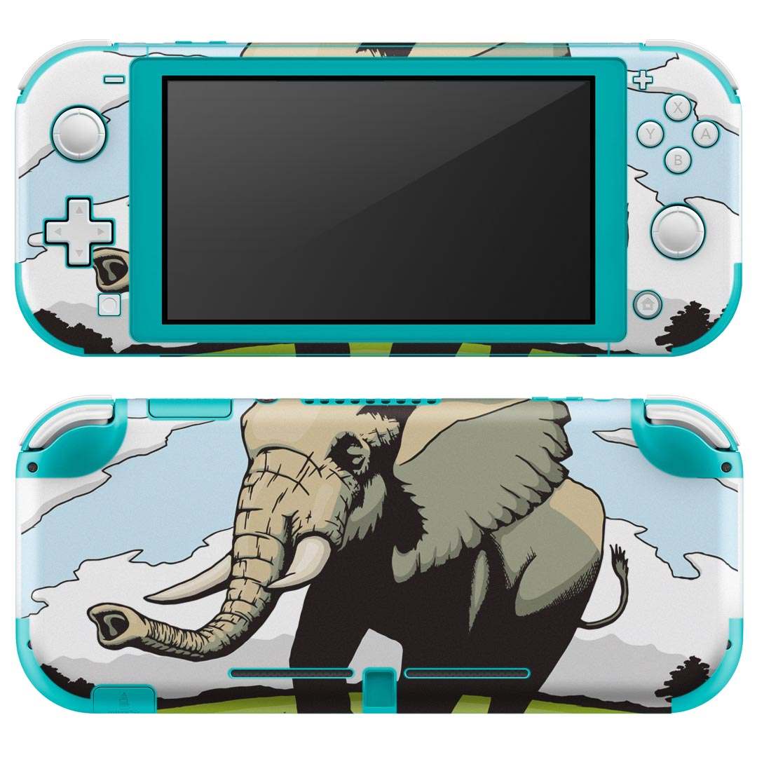igsticker Nintendo Switch Lite 専用 デザインスキンシール 全面 ニンテンドー スイッチ ライト 専用 ゲーム機 カバー アクセサリー フィルム ステッカー エアフリー 012599 ぞう　動物　草原