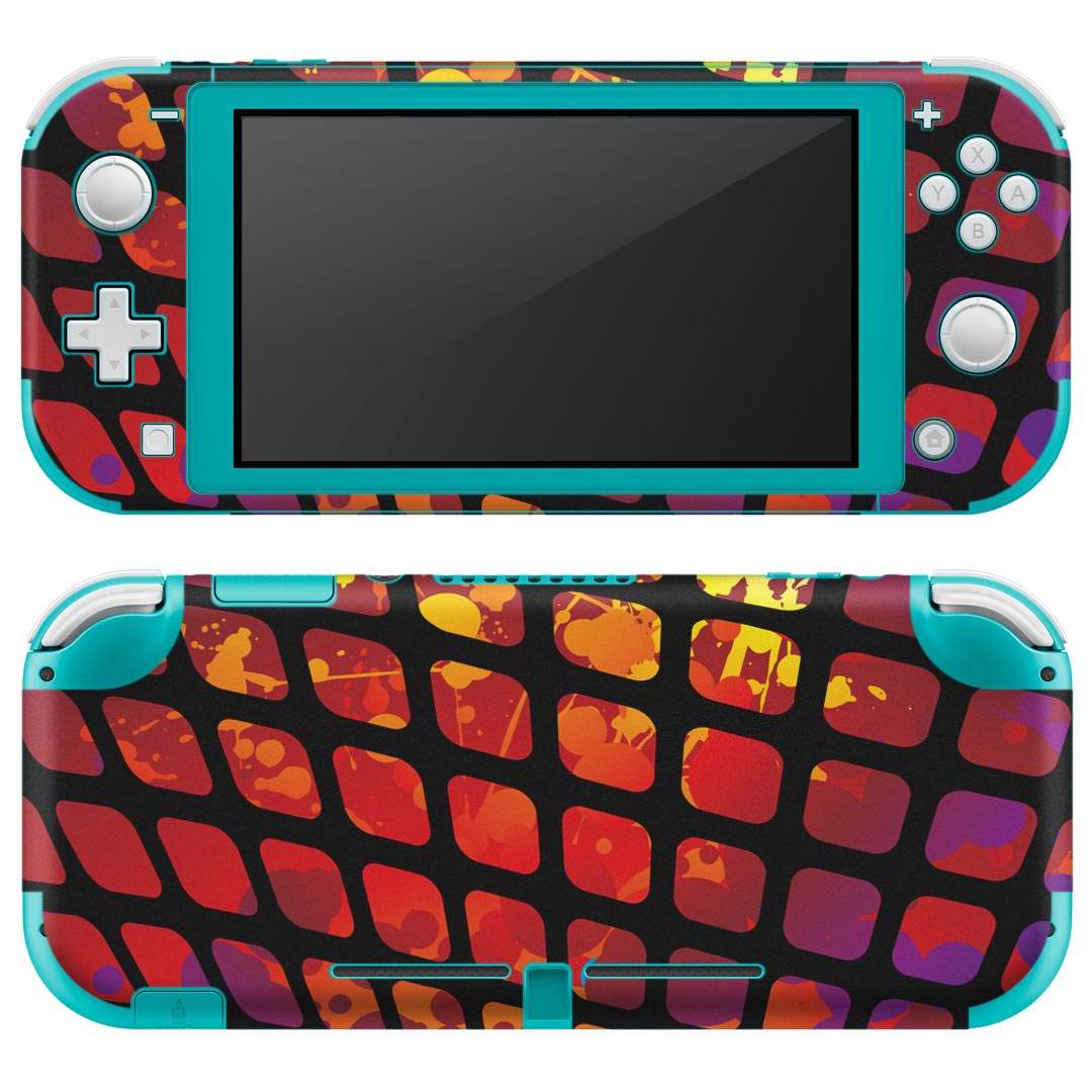 igsticker Nintendo Switch Lite 専用 デザインスキンシール 全面 ニンテンドー スイッチ ライト 専用 ゲーム機 カバー アクセサリー フィルム ステッカー エアフリー 012642 黒 カラフル レインボー