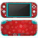 igsticker Nintendo Switch Lite 専用 デザインスキンシール 全面 ニンテンドー スイッチ ライト 専用 ゲーム機 カバー アクセサリー フィルム ステッカー エアフリー 012671 雪 結晶 赤(2)