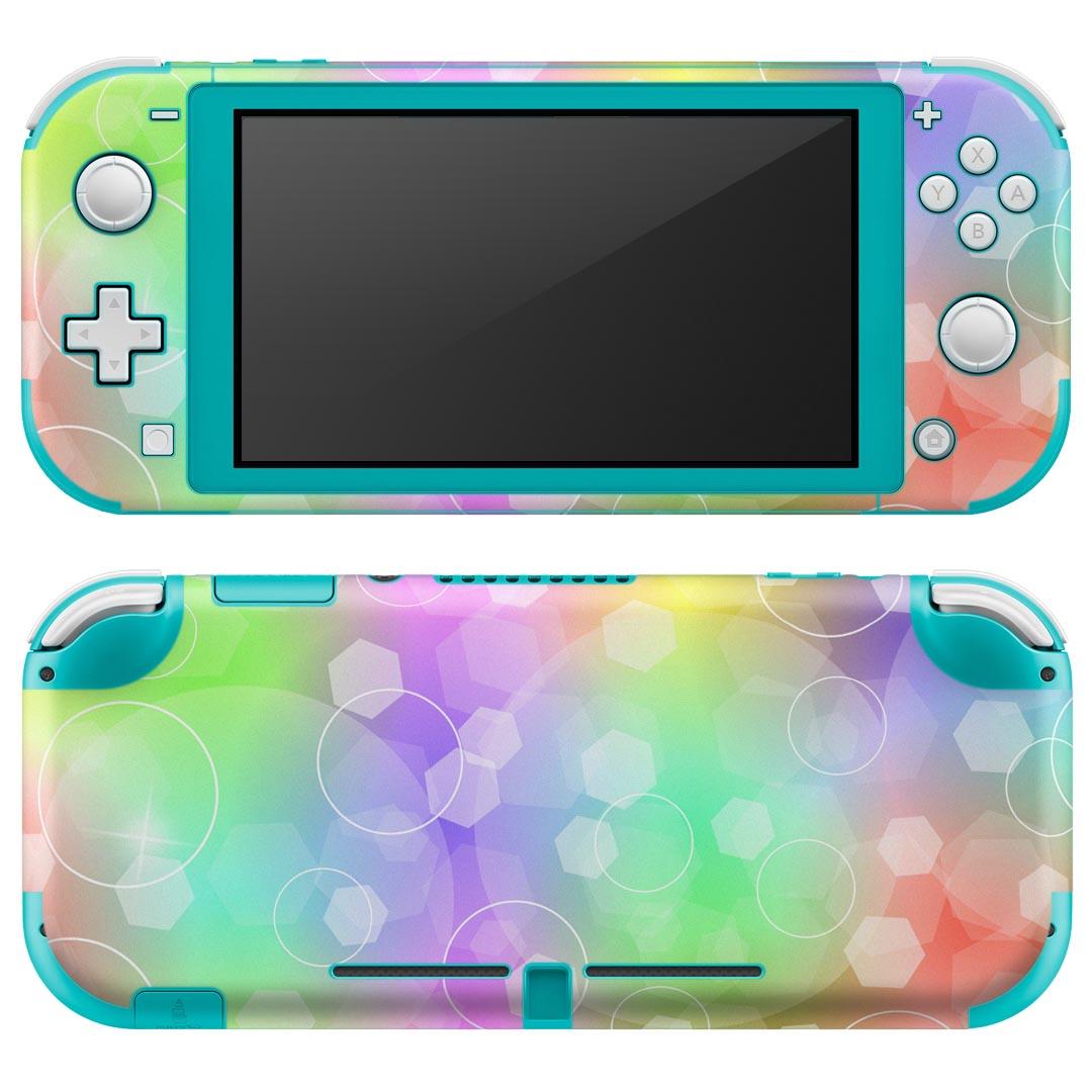 igsticker Nintendo Switch Lite 専用 デザインスキンシール 全面 ニンテンドー スイッチ ライト 専用 ゲーム機 カバー アクセサリー フィルム ステッカー エアフリー 012683 パステル 水玉 水彩