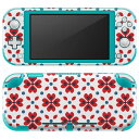 igsticker Nintendo Switch Lite 専用 デザインスキンシール 全面 ニンテンドー スイッチ ライト 専用 ゲーム機 カバー アクセサリー フィルム ステッカー エアフリー 012725 赤　クローバー　植物