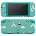 igsticker Nintendo Switch Lite 専用 デザインスキンシール 全面 ニンテンドー スイッチ ライト 専用 ゲーム機 カバー アクセサリー フィルム ステッカー エアフリー 012728 魚 水色 マーク(2)