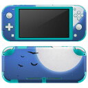 igsticker Nintendo Switch Lite 専用 デザインスキンシール 全面 ニンテンドー スイッチ ライト 専用 ゲーム機 カバー アクセサリー フィルム ステッカー エアフリー 012732 ハロウィン 月 コウモリ