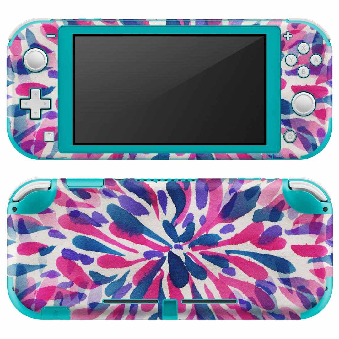 igsticker Nintendo Switch Lite 専用 デザインスキンシール 全面 ニンテンドー スイッチ ライト 専用 ゲーム機 カバー アクセサリー フィルム ステッカー エアフリー 012744 赤　青　ペイント