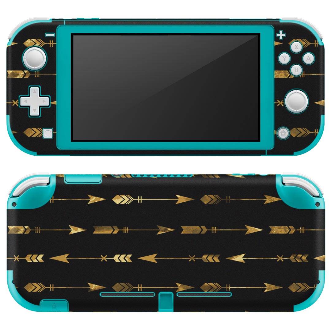 igsticker Nintendo Switch Lite 専用 デザインスキンシール 全面 ニンテンドー スイッチ ライト 専用 ゲーム機 カバー アクセサリー フィルム ステッカー エアフリー 012757 エスニック　矢　黒