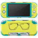 igsticker Nintendo Switch Lite 専用 デザインスキンシール 全面 ニンテンドー スイッチ ライト 専用 ゲーム機 カバー アクセサリー フィルム ステッカー エアフリー 012769 サングラス 黄色 英字