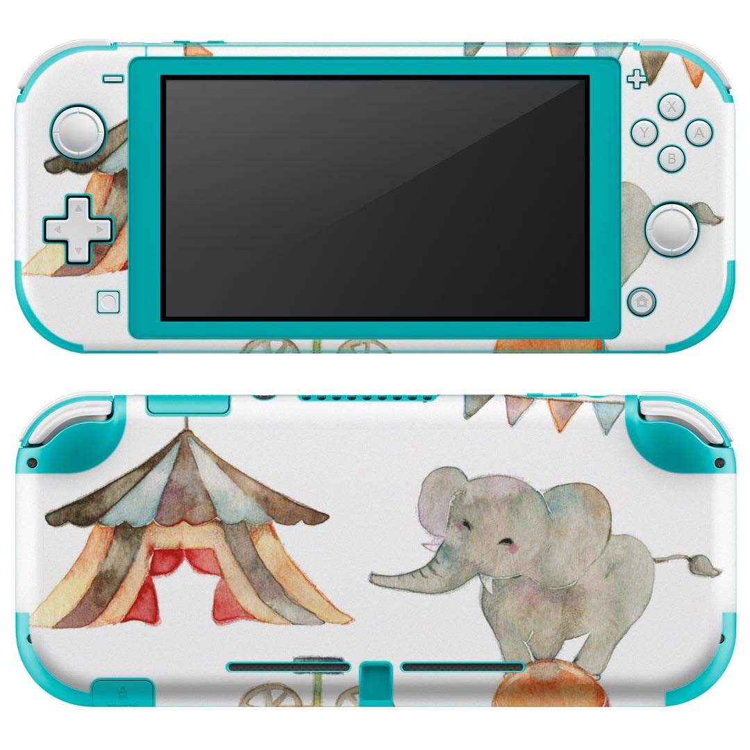 igsticker Nintendo Switch Lite 専用 デザインスキンシール 全面 ニンテンドー スイッチ ライト 専用 ゲーム機 カバー アクセサリー フィルム ステッカー エアフリー 012770 ぞう 動物 サーカス