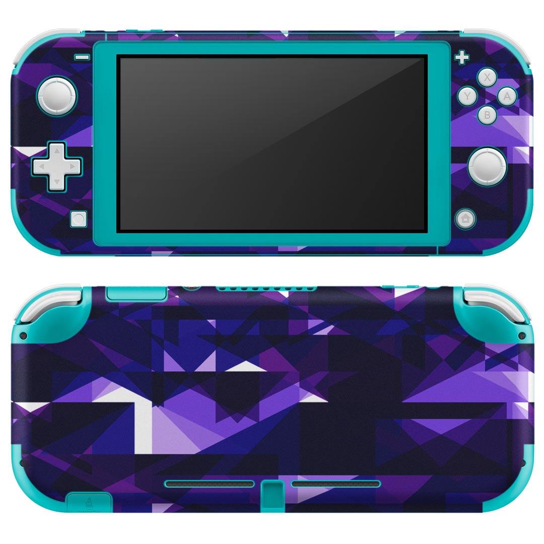 igsticker Nintendo Switch Lite 専用 デザインスキンシール 全面 ニンテンドー スイッチ ライト 専用 ゲーム機 カバー アクセサリー フィルム ステッカー エアフリー 012779 紫 柄 三角