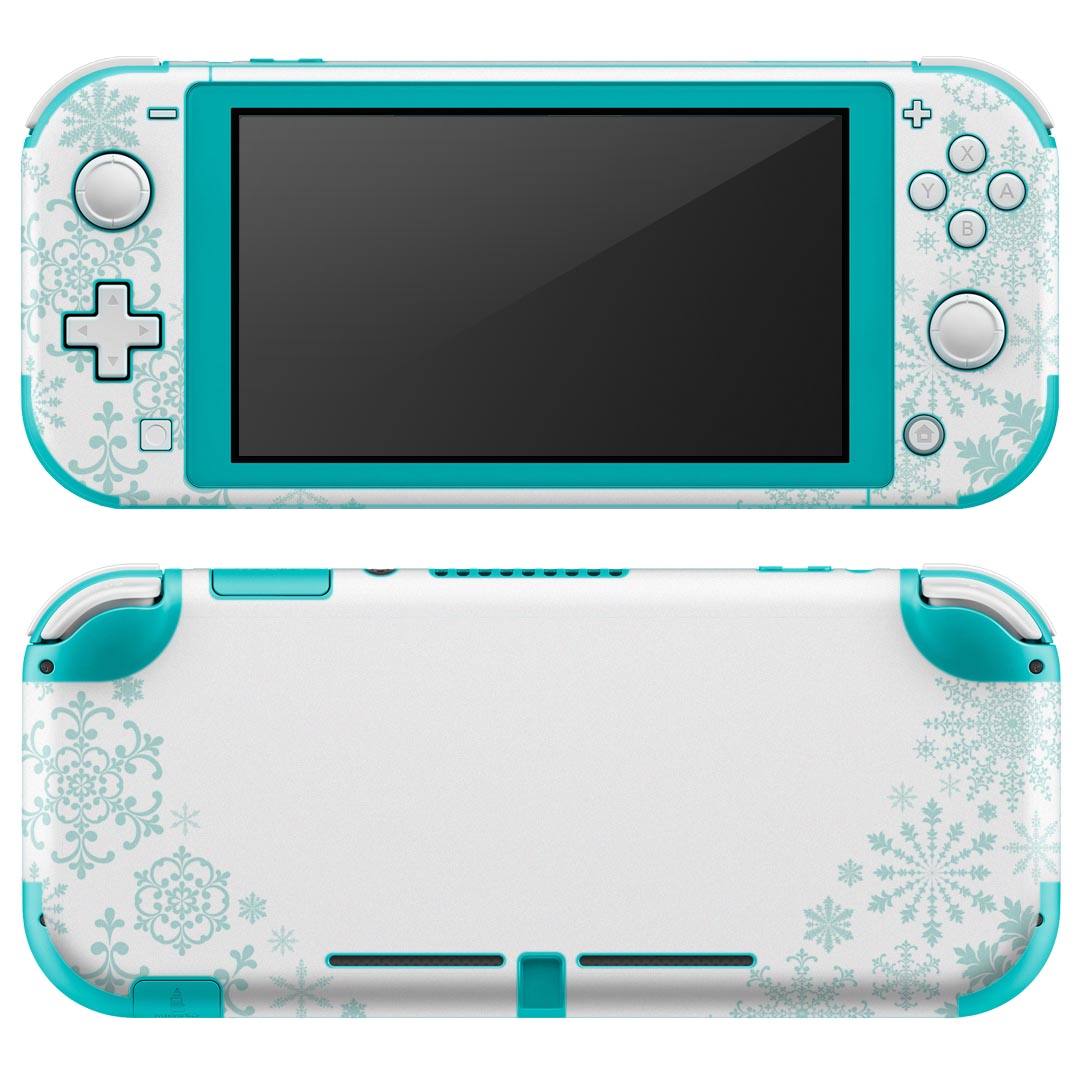 igsticker Nintendo Switch Lite 専用 デザインスキンシール 全面 ニンテンドー スイッチ ライト 専用 ゲーム機 カバー アクセサリー フィルム ステッカー エアフリー 012793 水色　ハート　くりぬき