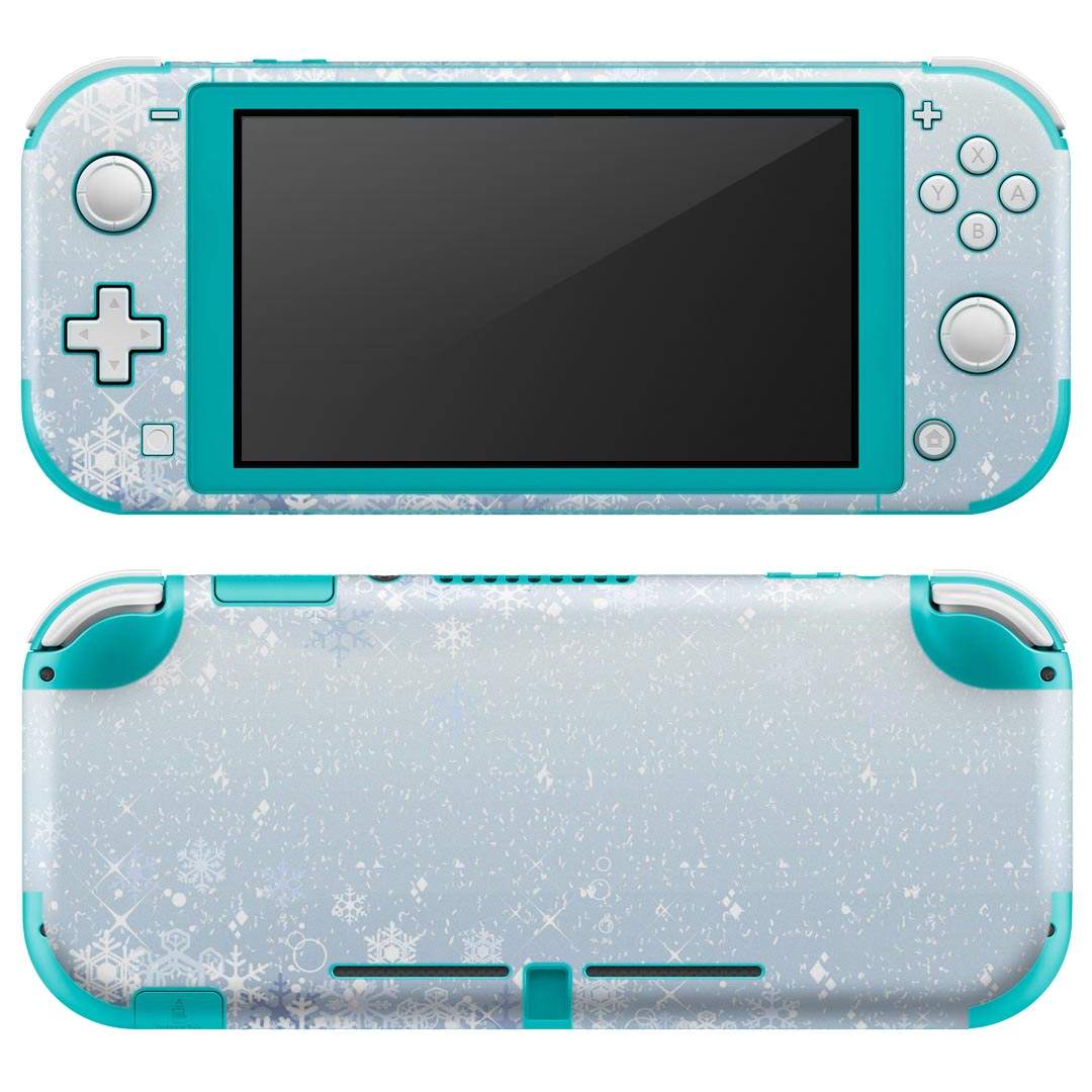 igsticker Nintendo Switch Lite 専用 デザインスキンシール 全面 ニンテンドー スイッチ ライト 専用 ゲーム機 カバー アクセサリー フィルム ステッカー エアフリー 012826 雪　結晶　水色