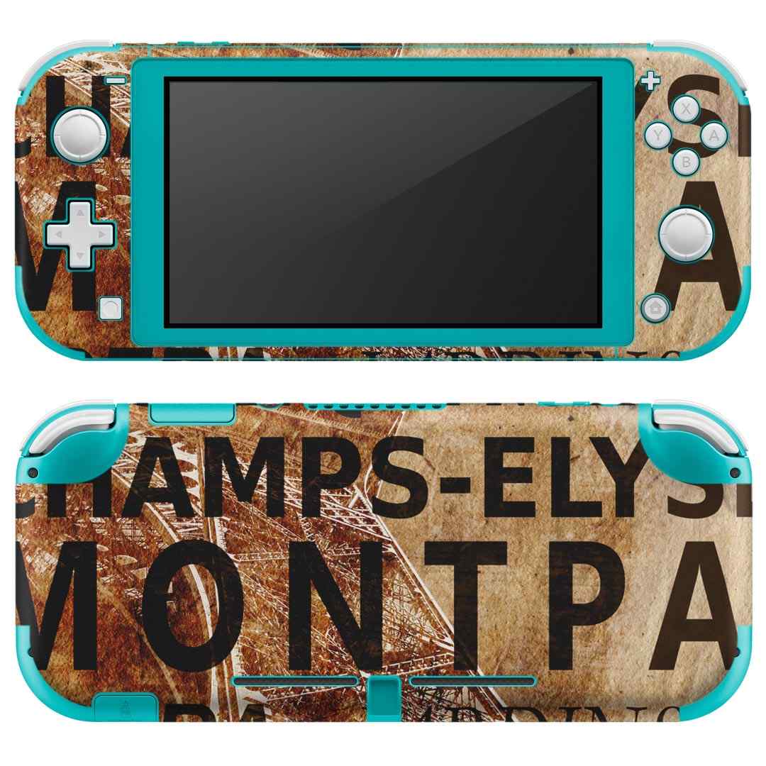 igsticker Nintendo Switch Lite 専用 デザインスキンシール 全面 ニンテンドー スイッチ ライト 専用 ゲーム機 カバー アクセサリー フィルム ステッカー エアフリー 012835 パリ　英語　文字