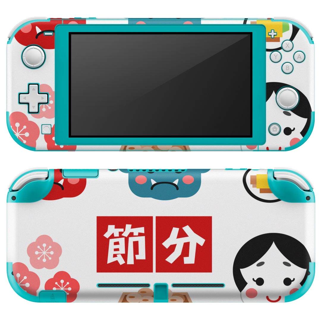 igsticker Nintendo Switch Lite 専用 デザインスキンシール 全面 ニンテンドー スイッチ ライト 専用 ゲーム機 カバー アクセサリー フィルム ステッカー エアフリー 012878 節分　鬼　文字